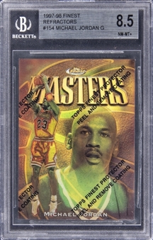 1997-98 Topps Finest "Masters" Refractor W/ Coating #154 Michael Jordan (#197/289) - BGS NM-MT+ 8.5